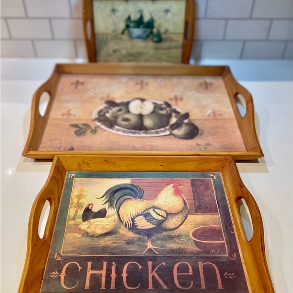 Set of 3 Rustic Trays - Picture 2 of 4